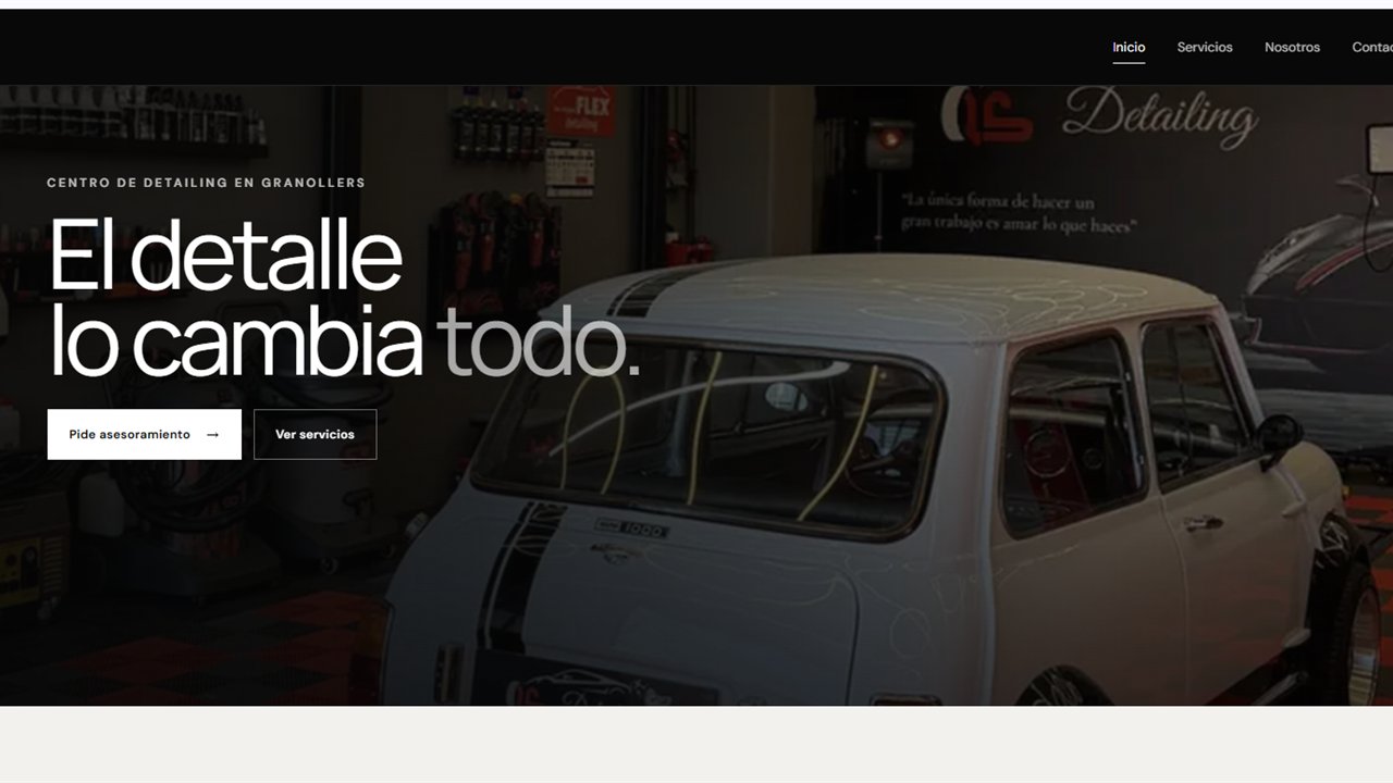 Portada de la web profesional QS Detailing